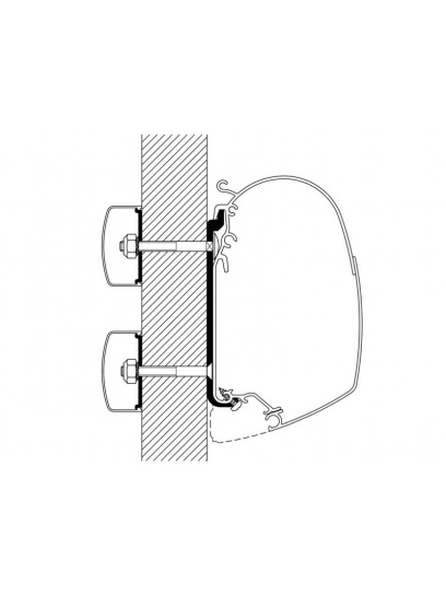 Adapter do markizy Flat 4200/4900/5200/8000 do płaskiej ściany 40 cm 5 szt. - Thule
