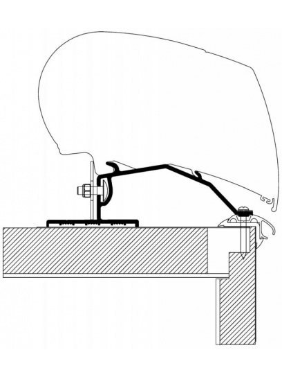 Adapter do markizy dachowej Fendt Dethlefs Trigano 4,50 m - Thule