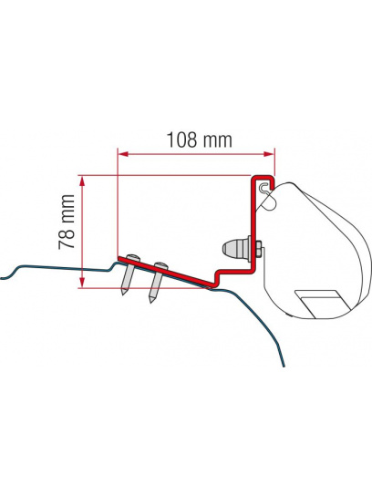 Adapter do markizy F35 Pro Kit Ford Custom Cap Coast (L1-H1), Capland - Caplife (L2-H1) - Fiamma
