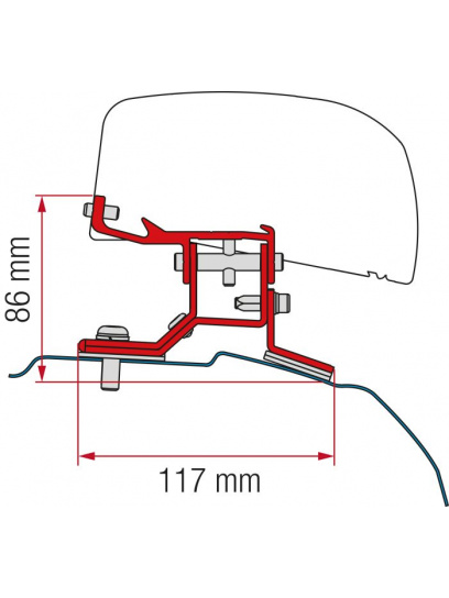 Adapter do markizy F40van Kit Ford Custom L1 (LHD) - Fiamma