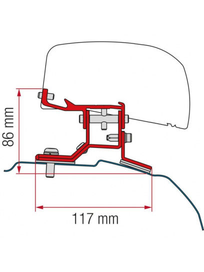 Adapter do markizy F40van Kit Ford Custom L2 LHD + RHD od 2012 Deep Black - Fiamma