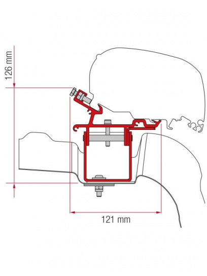 Adapter do markizy F80/F65 Kit VW Crafter L3H3 bez relingu dachowego - Fiamma