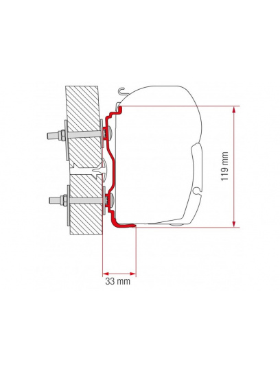 Adapter do markizy F45 Hymer 450 od 2016 - Fiamma