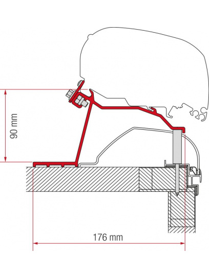 Adapter do markizy F80/F65 Kit Hobby Caravan od 2014 - Fiamma