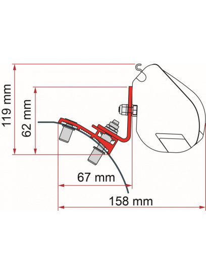 Adapter do markizy F35pro Kit PSA LHD + RHD Deep Black - Fiamma