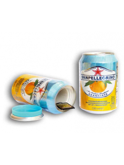 Sejf - skrytka w formie puszki napoju San Pellegrino Orange