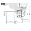 Piasta kuta 5 x 112 z czopem 101 mm i półosią - Steelpress