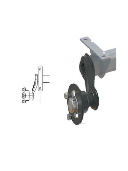 Oś niehamowana + piasta 4x100+ wahacz tłoczony - Steelpress