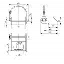 Uchwyt zawiasu przyczepy Ø8 mm UZ-04 + kabłąk - Steelpress
