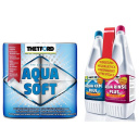 Toaleta turystyczna przenośna ze wskaźnikiem Campa Potti Qube XGL Luxe + Zestaw płynów Aqua Rinse Plus 1.5 L + Aqua Kem Blue 2 L + papier toaletowy Aqua Soft - Thetford
