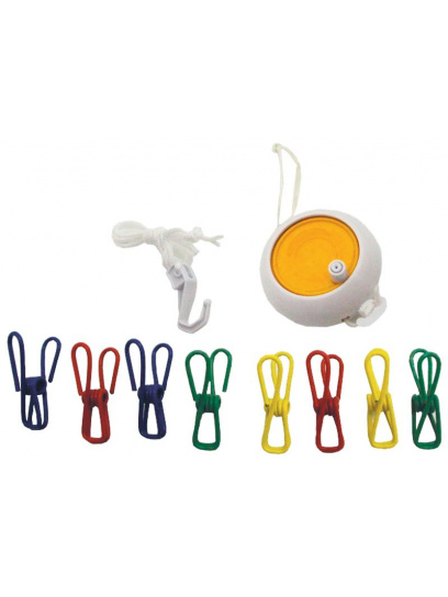 Sznurek na pranie Washline Retractable With Clothespins - EuroTrail
