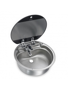 Zlewozmywak okrągły ze szklaną pokrywą SNG 420 - Dometic