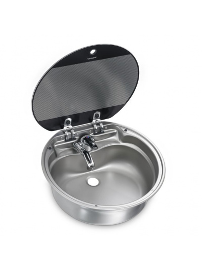 Zlewozmywak okrągły ze szklaną pokrywą SNG 420 - Dometic