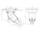 Wlew do wody kątowy długi Ø40 mm - Zadi