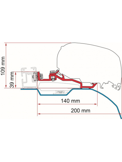 Adapter do markizy F80s Kit Smart Clamp Ducato od 2006 LHD + RHD - Fiamma