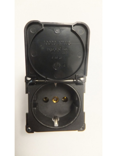 Gniazdo Schuko 250V/10-16A z klapką czarne - Fawo