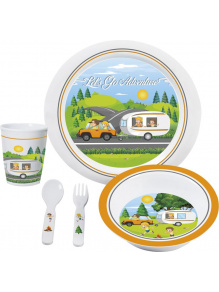 Zestaw obiadowy z melaminy dla dzieci Let``s Go Adventure 3+ - Brunner