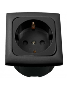 Gniazdo Schuko C-line 230V + ramka + isobox antracyt - Haba