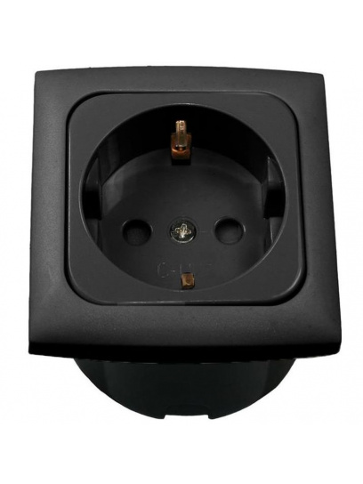 Gniazdo Schuko C-line 230V + ramka + isobox antracyt - Haba