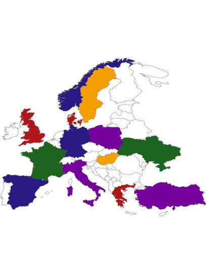 Zestaw naklejek na kampera/przyczepę mapa Europy