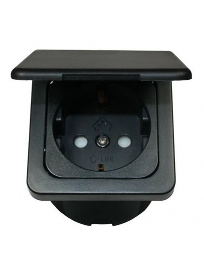 Gniazdo Schuko C-line 230V + klapka + isobox antracyt - Haba