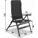 Krzesło kempingowe Travelounger M 3D Dark Grey - Brunner