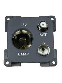 Gniazdo C-line 12V + ant + sat antracyt - Haba