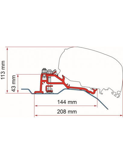 Adapter do markizy F80/F65 Kit Ducato H2 Skyroof LHD + RHD - Fiamma
