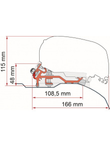 Adapter do markizy F80 Kit Ducato/Jumper/Boxer (H2 - L4) - >2006 - Fiamma