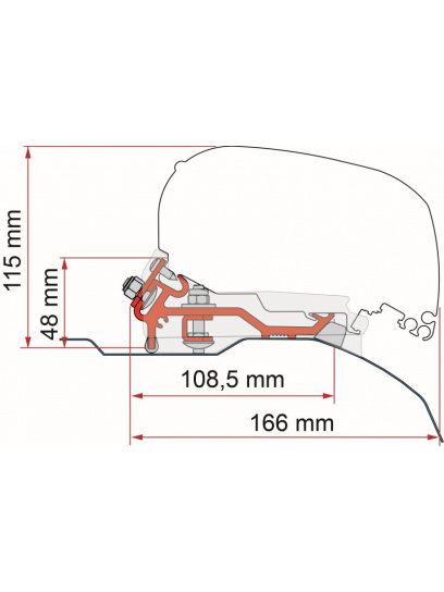 Adapter do markizy F80 Kit Ducato/Jumper/Boxer (H2 - L4) - >2006 - Fiamma