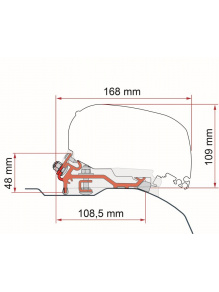 Adapter do markizy F80s Kit Ducato/Jumper/Boxer od 2006 LHD + RHD Deep Black - Fiamma