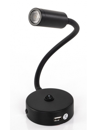 Elastyczna lampka LED COB z USB i przełącznikiem - czarna