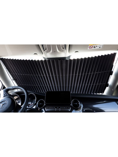 Uniwersalna roleta zaciemniająca przedniej szyby z przyssawkami 155x70 cm - Carbest