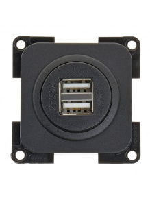 Gniazdo ładowania USB podwójne 5 V / 2x 2,5 A czarne - Fawo