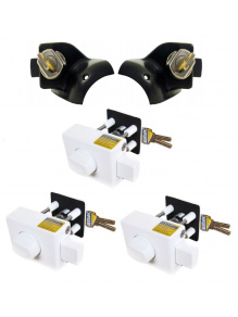 Zamki bezpieczeństwa do kabiny Ducato / Boxer / Jumper 2006-2021 + zabezpieczenie drzwi HEOSystem biały 3 szt. - HEOSolution