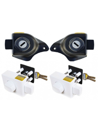 Zamki bezpieczeństwa do kabiny Ducato od 2021 Boxer/Jumper od 2023 + zabezpieczenie drzwi HEOSystem biały 2 szt. - HEOSolution