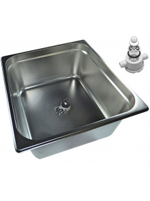 Zlewozmywak prostokątny, umywalka do kampera przyczepy 35 x 32,5 x 15 cm z odpływem, syfonem Dometic