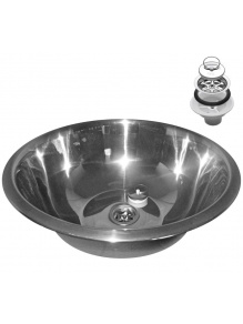 Zlewozmywak okrągły, umywalka do kampera przyczepy fi 29 cm z odpływem, syfonem Dometic