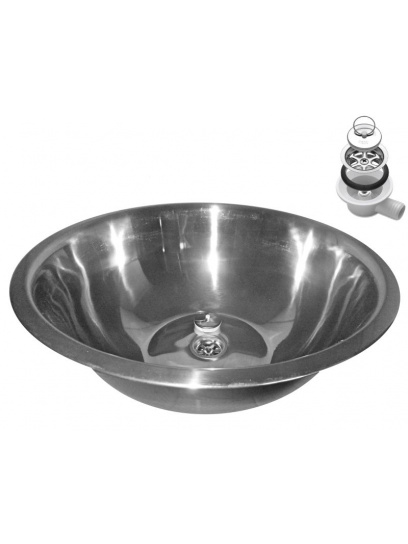 Zlewozmywak okrągły, umywalka do kampera przyczepy fi 34 cm z odpływem, syfonem Dometic