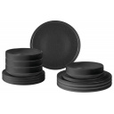 Zestaw obiadowy z melaminy Midday Odette Double Black - Brunner