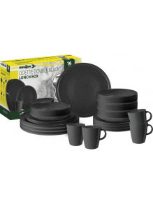 Zestaw obiadowy z melaminy Lunch Box Odette Double Black - Brunner