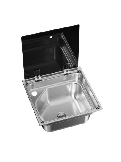 Zlewozmywak kwadratowy umywalka ze szklaną pokrywą CVS1350G Square Sink - Dometic