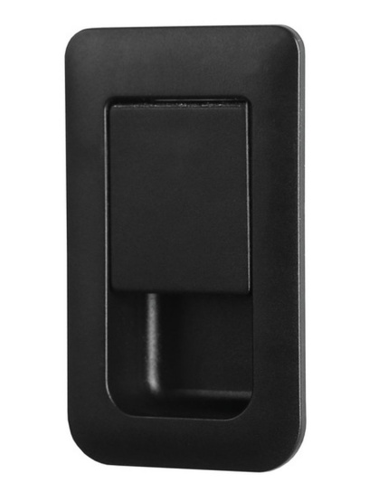 Zamek meblowy do drzwi zatrzaskowy 59x36 mm czarny