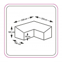 Pokrowiec na zestaw wypoczynkowy Cover Set L-shape 250x250x100xh70/105 cm - EuroTrail