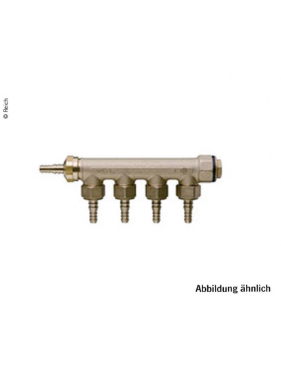 Rozdzielacz wody mosiężny 4 wyjścia - Reich