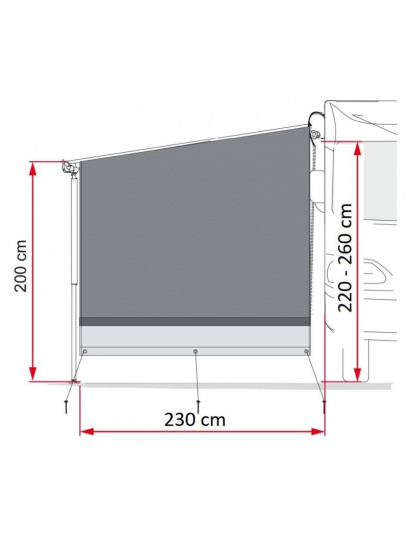 Panel boczny do markizy F45/F80 Side Block 230 cm - Fiamma