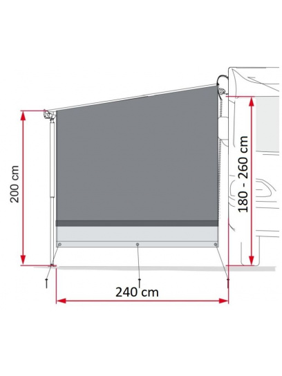 Panel boczny do markizy Caravanstore Side Block 240 cm - Fiamma