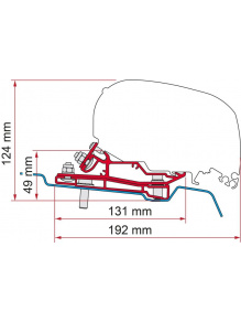 Adapter do markizy F80/F65 Ford Transit L3 H3 od 2014 RHD 320 - Fiamma
