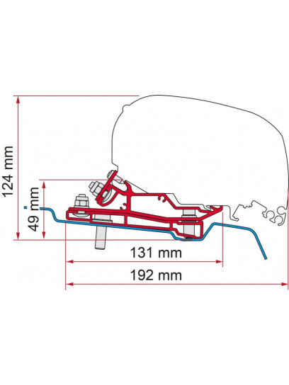 Adapter do markizy F80/F65 Ford Transit L3 H3 od 2014 RHD 320 - Fiamma