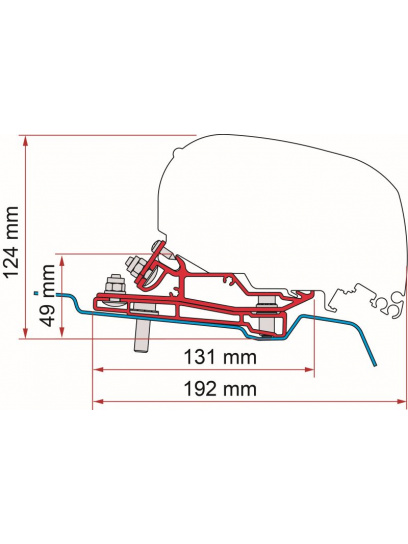 Adapter do markizy F80/F65 Ford Transit L4 H3 od 2014 RHD 400 - Fiamma